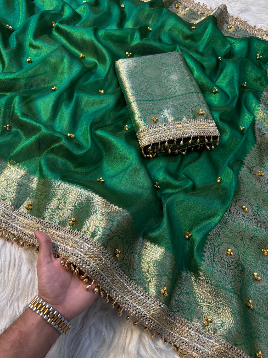 Banarasi tissue saree X ghungroo work