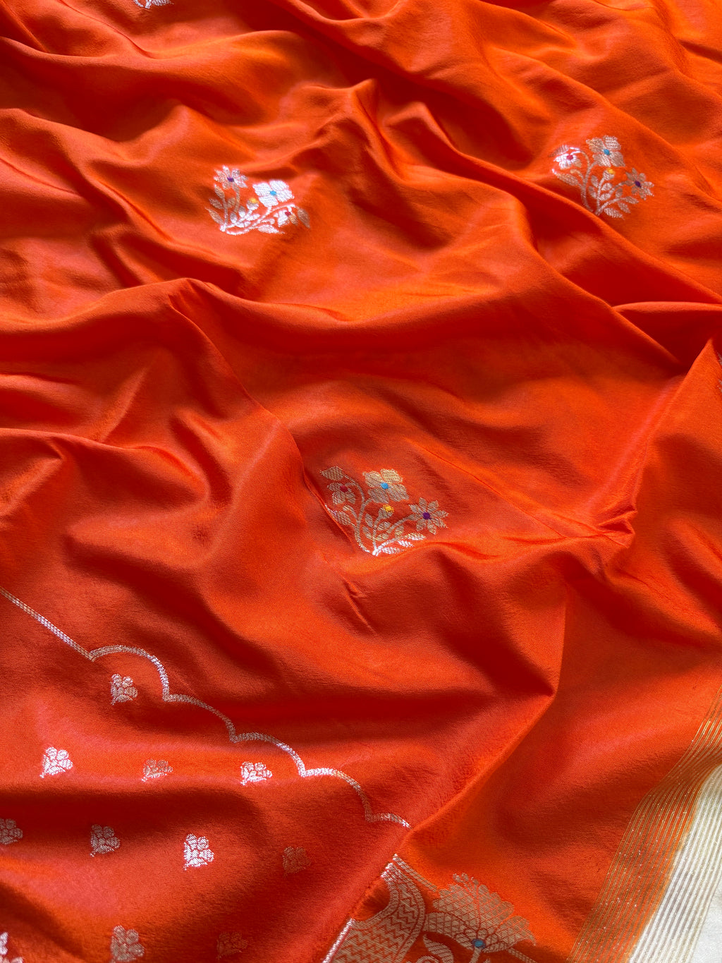 Butter Silk Banarasi Saree with minakari buti and border
