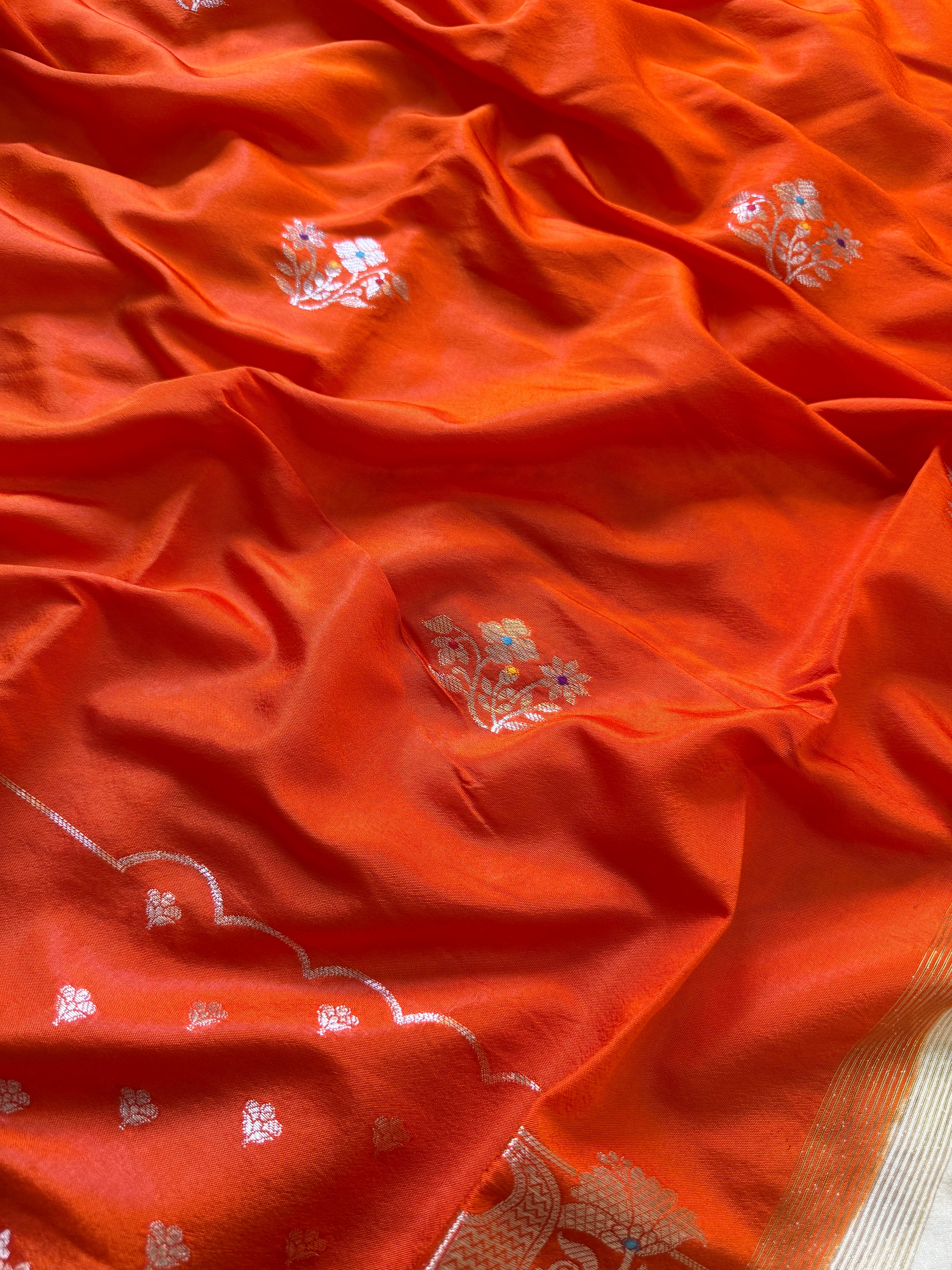 Butter Silk Banarasi Saree with minakari buti and border