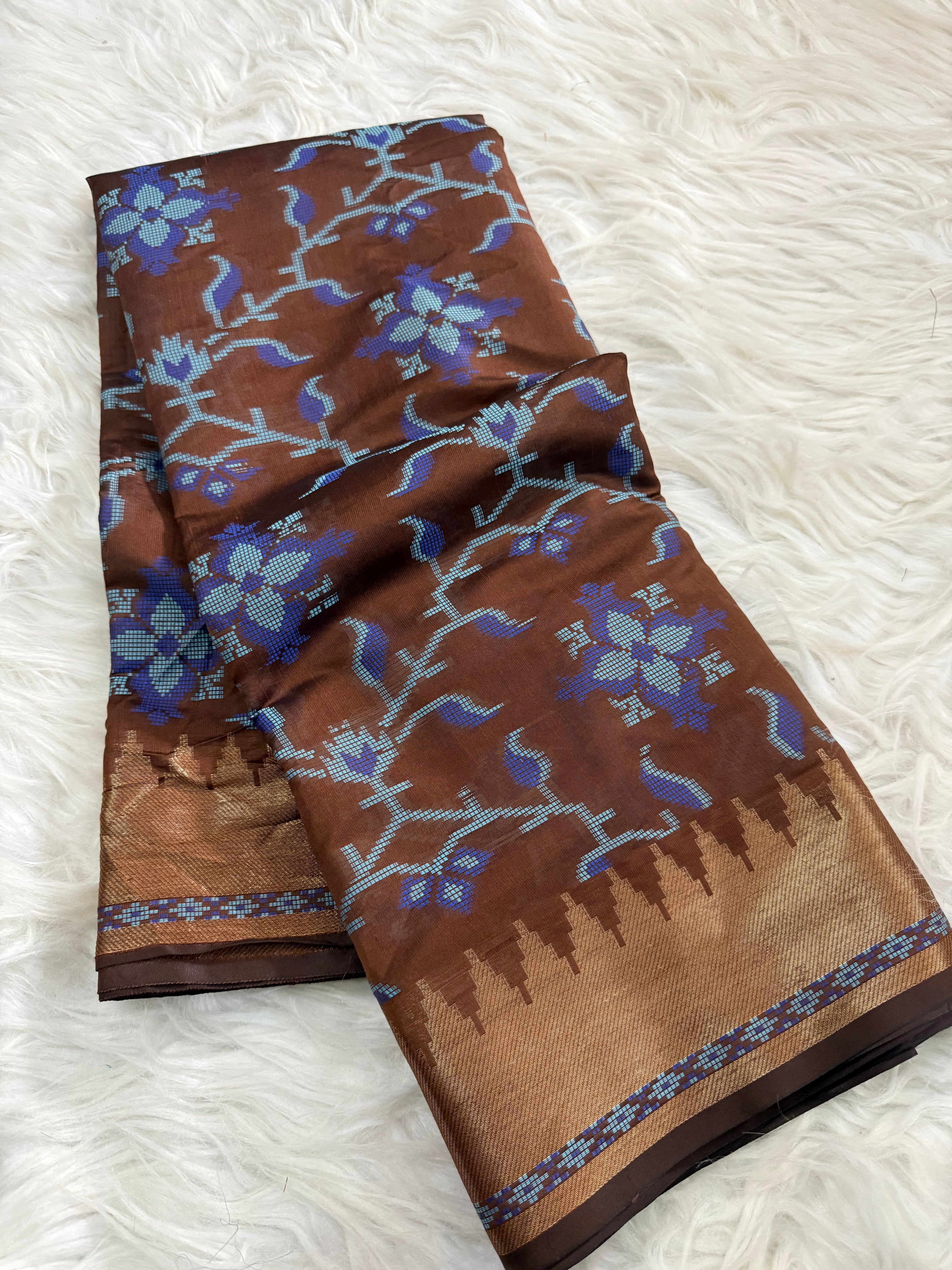 Multi color Jaal Silk Saree