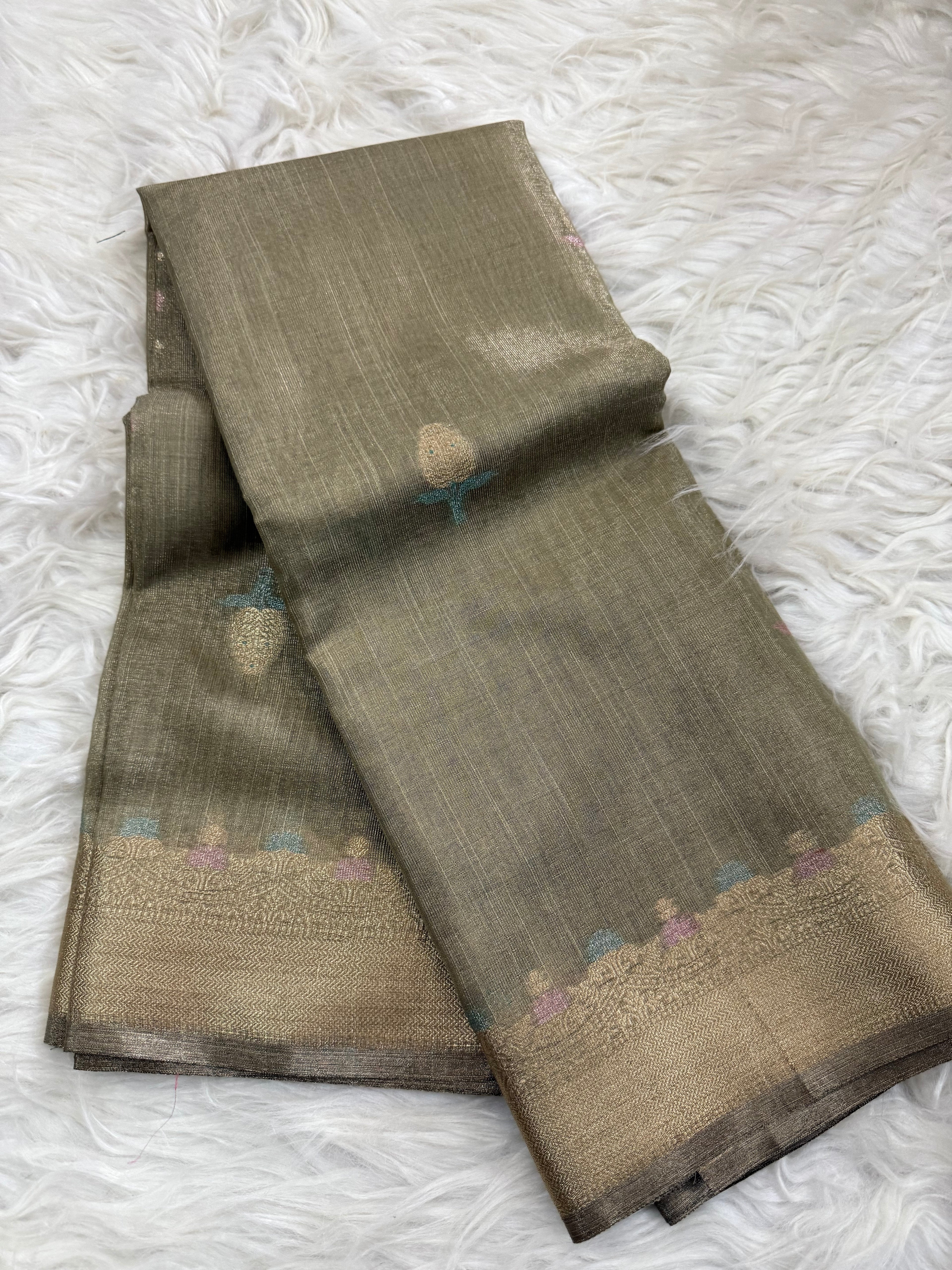 Linen Tissue Multi Meenakari Saree