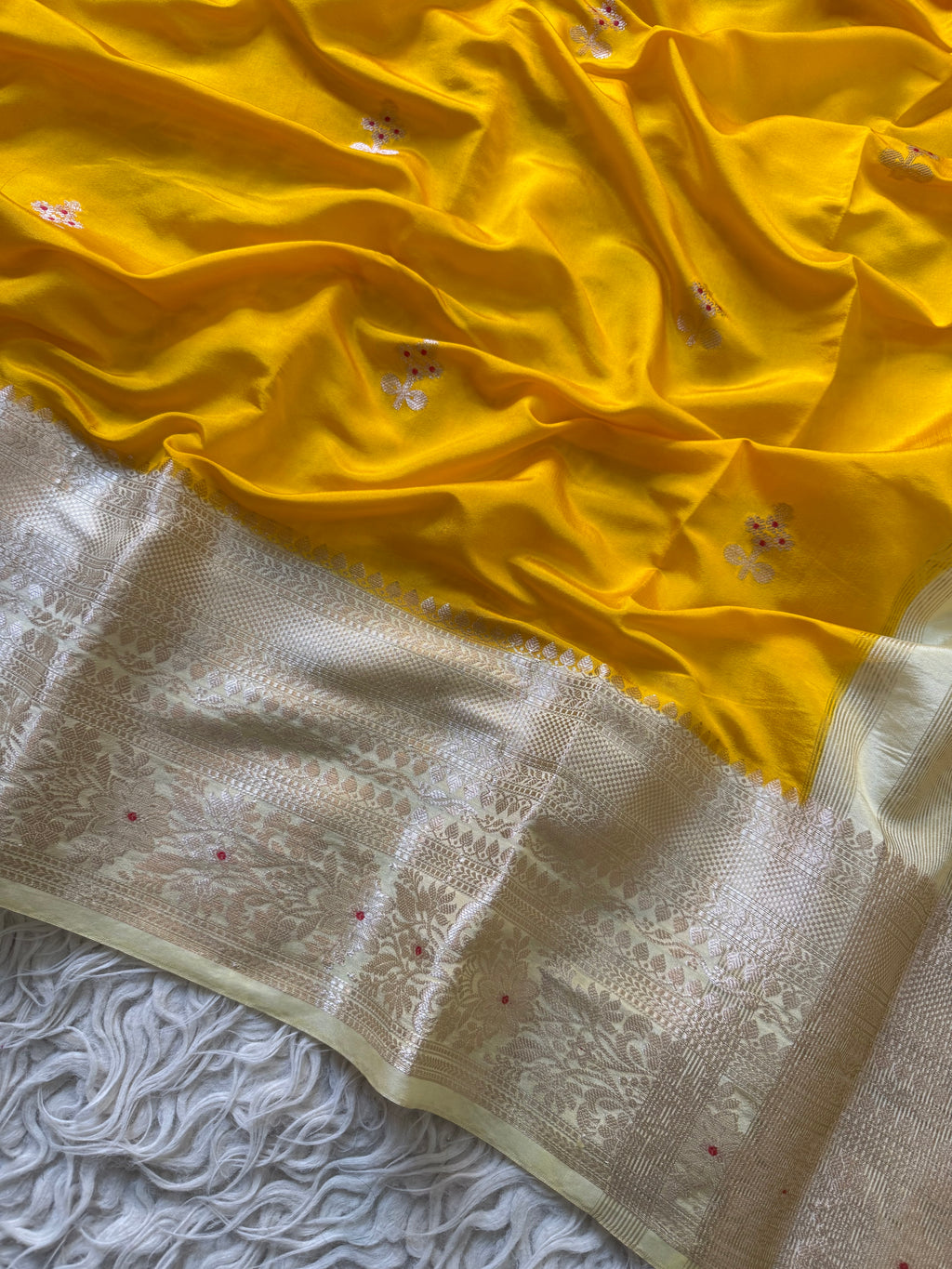 Butter Silk Banarasi Saree with minakari buti and border