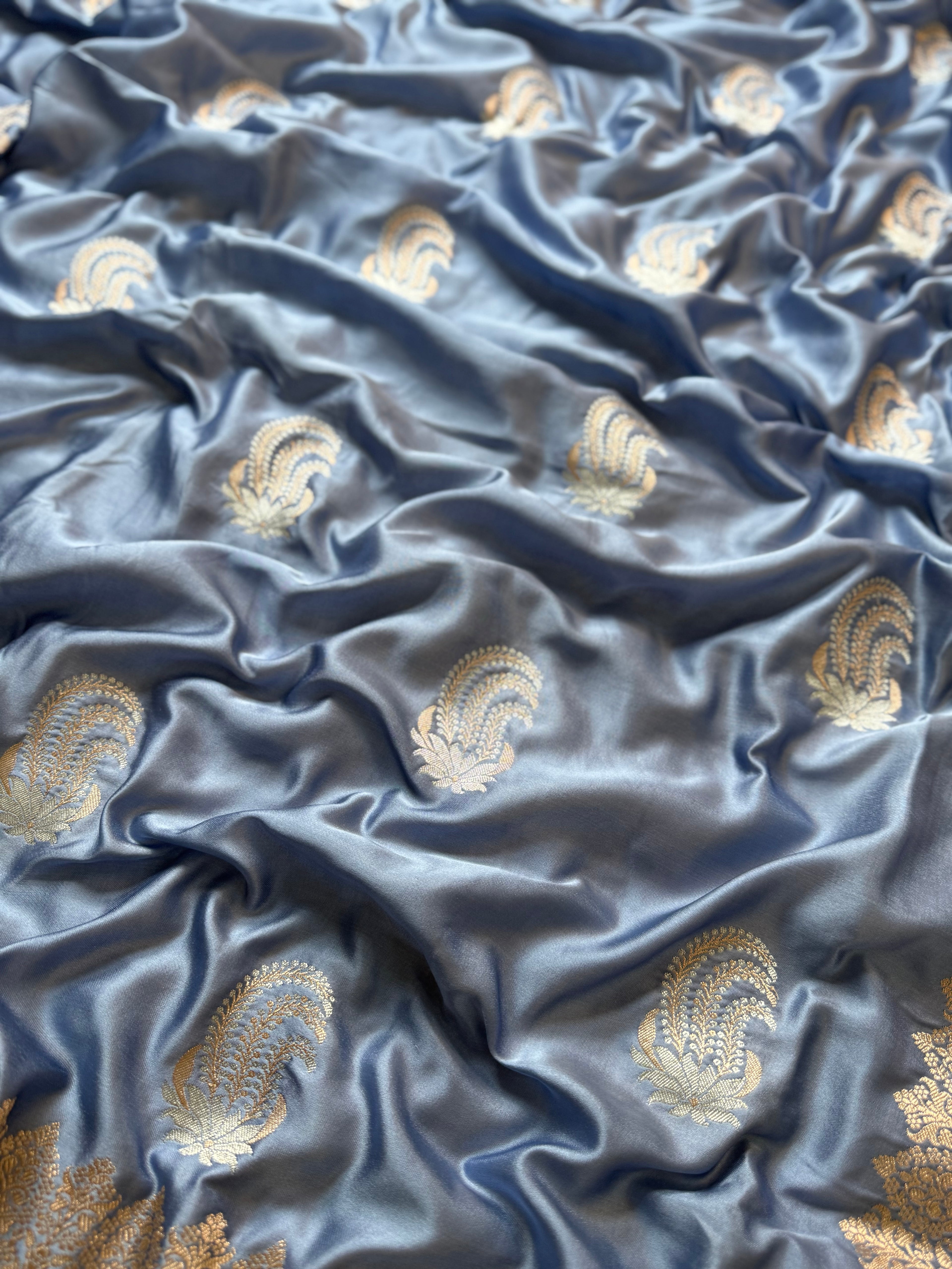 Banarasi Mashru Silk Saree All Over Alfi Meena Buta
