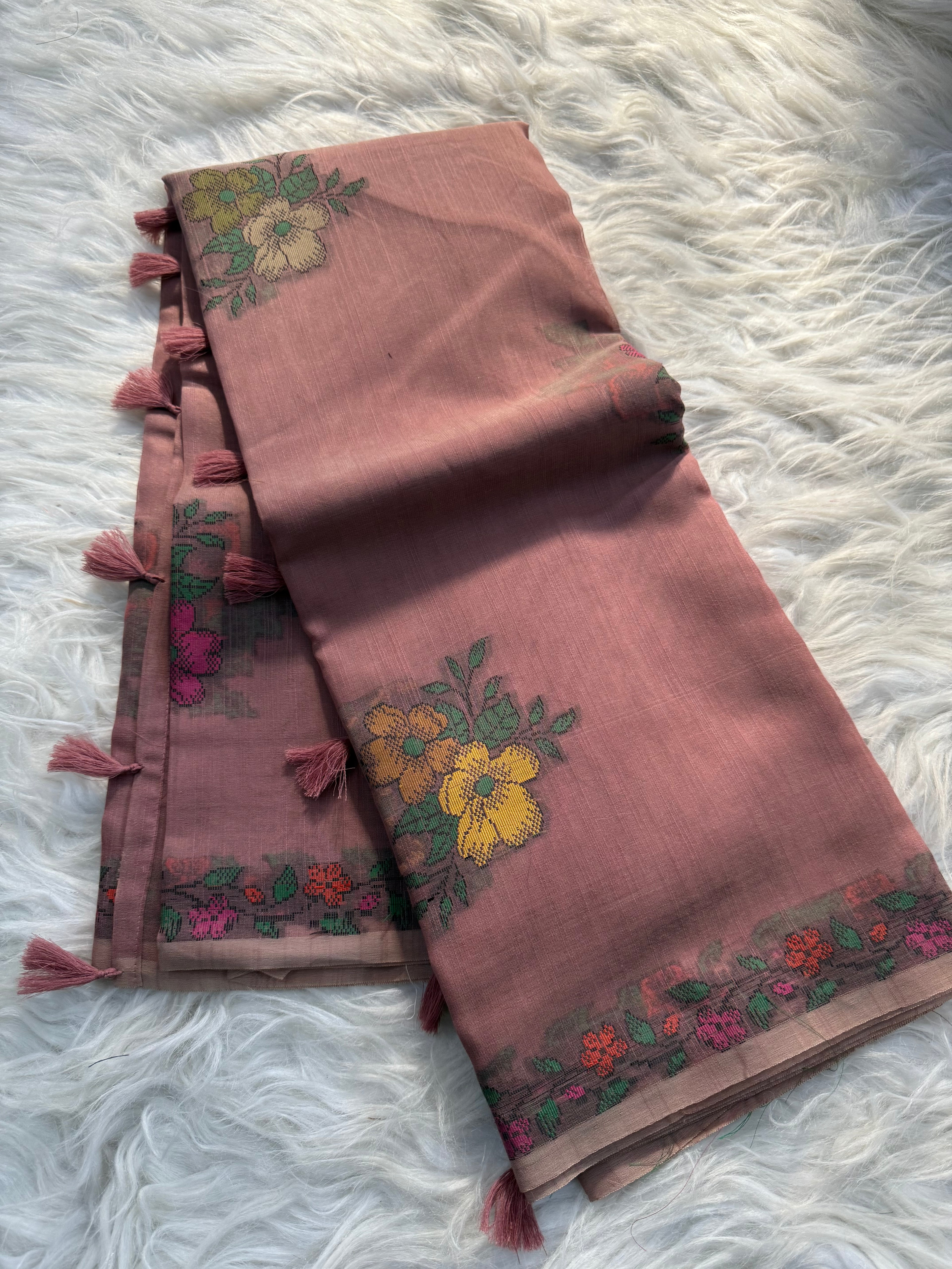 multi color Blue Khaadi Saree