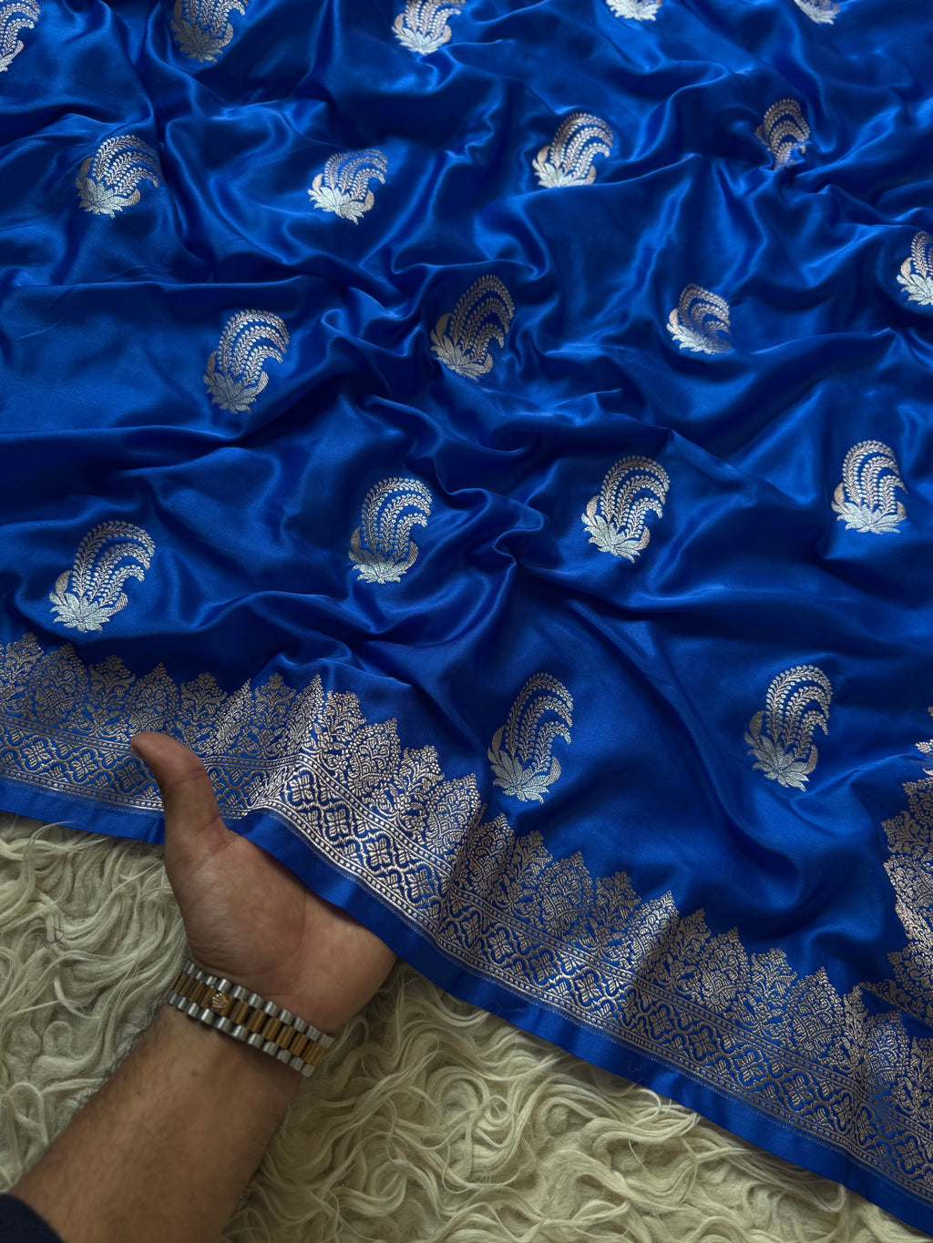 Banarasi Mashru Silk Saree All Over Alfi Meena Buta