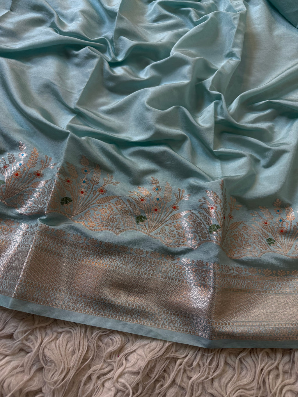 Butter Silk Banarasi Saree with minakari buti and border