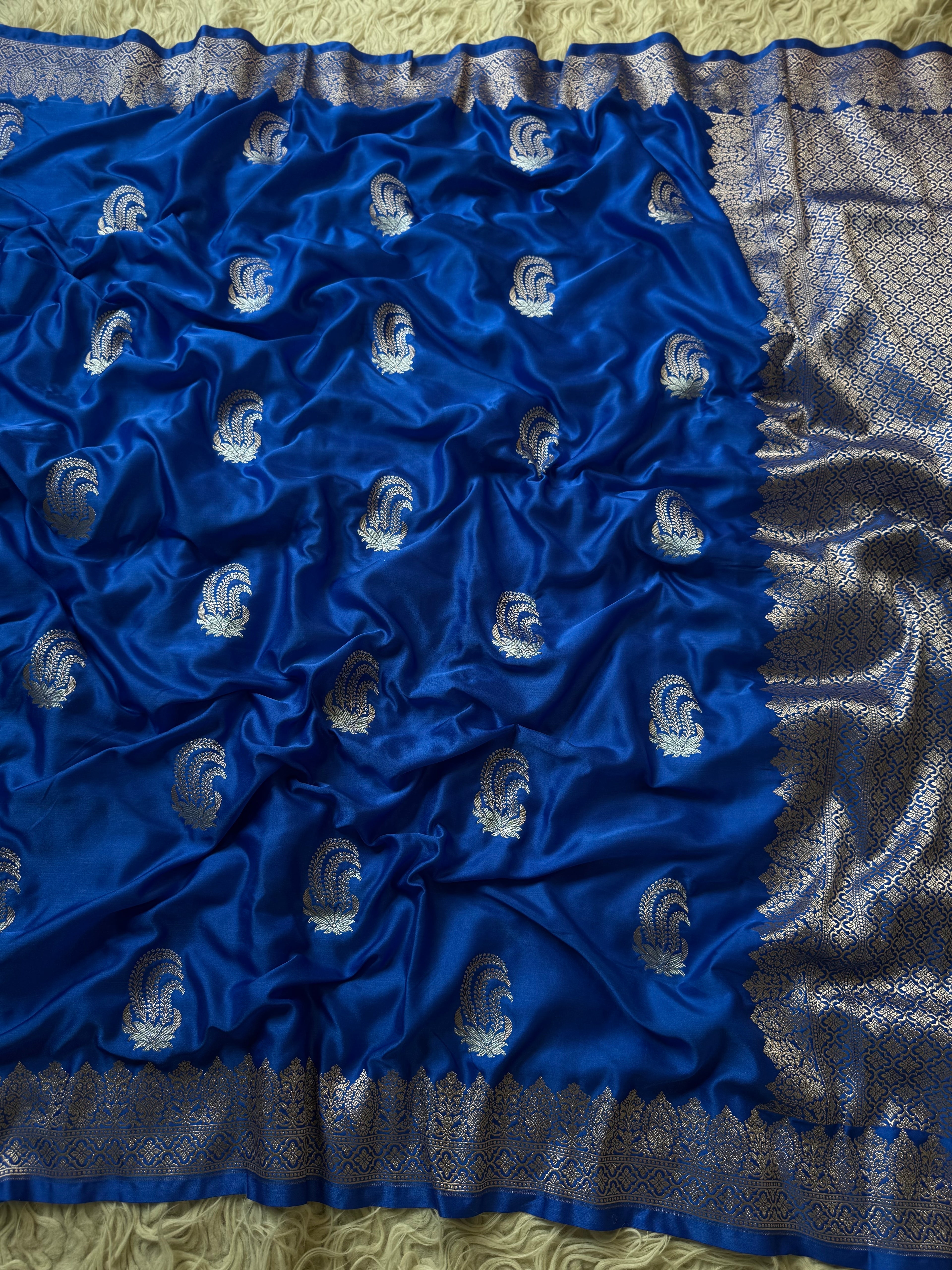 Banarasi Mashru Silk Saree All Over Alfi Meena Buta