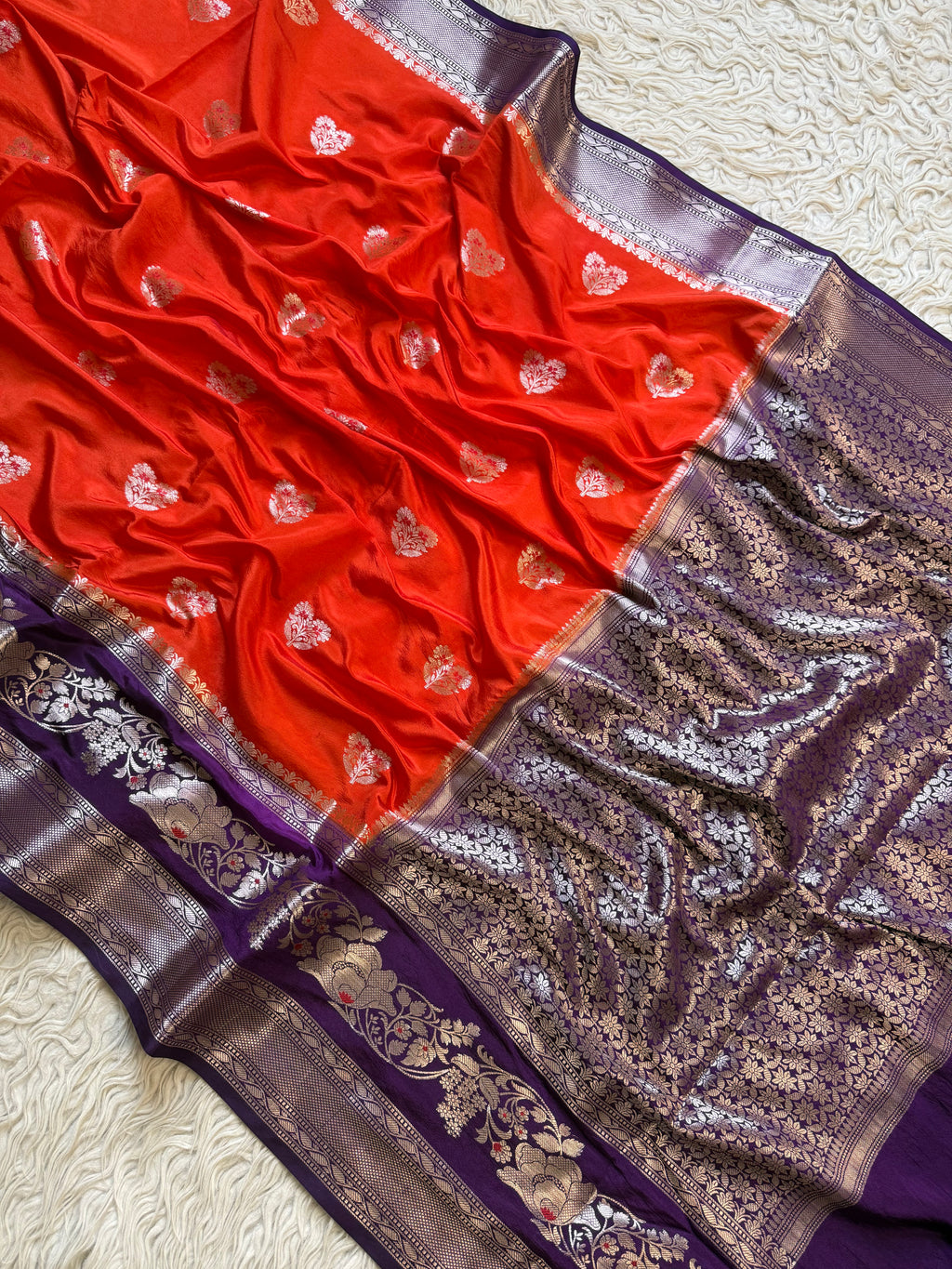 Butter Silk Banarasi Saree with minakari buti and border