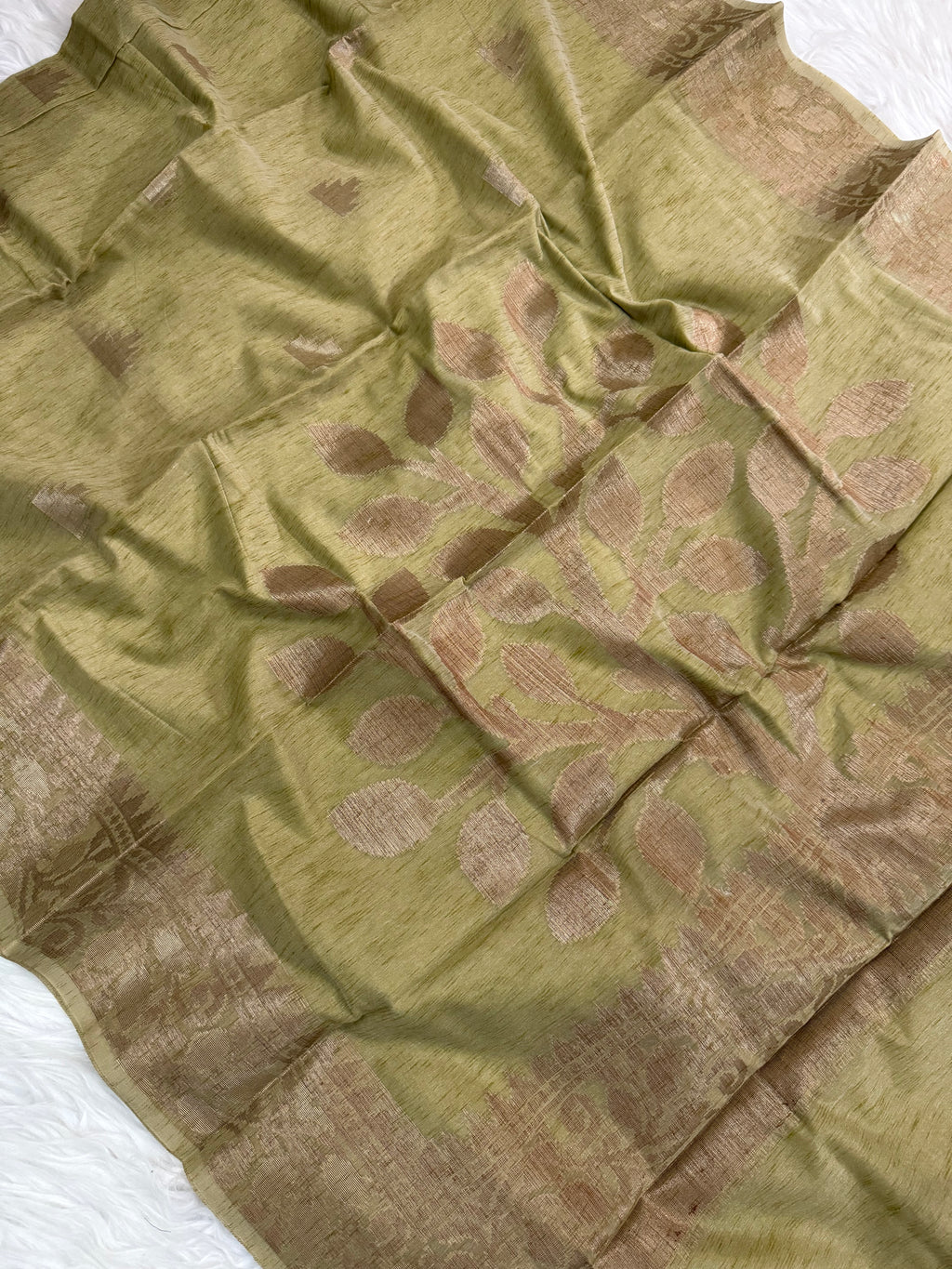 Linen Tusshar silk Saree