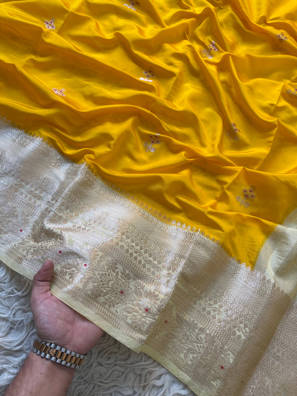Butter Silk Banarasi Saree with minakari buti and border