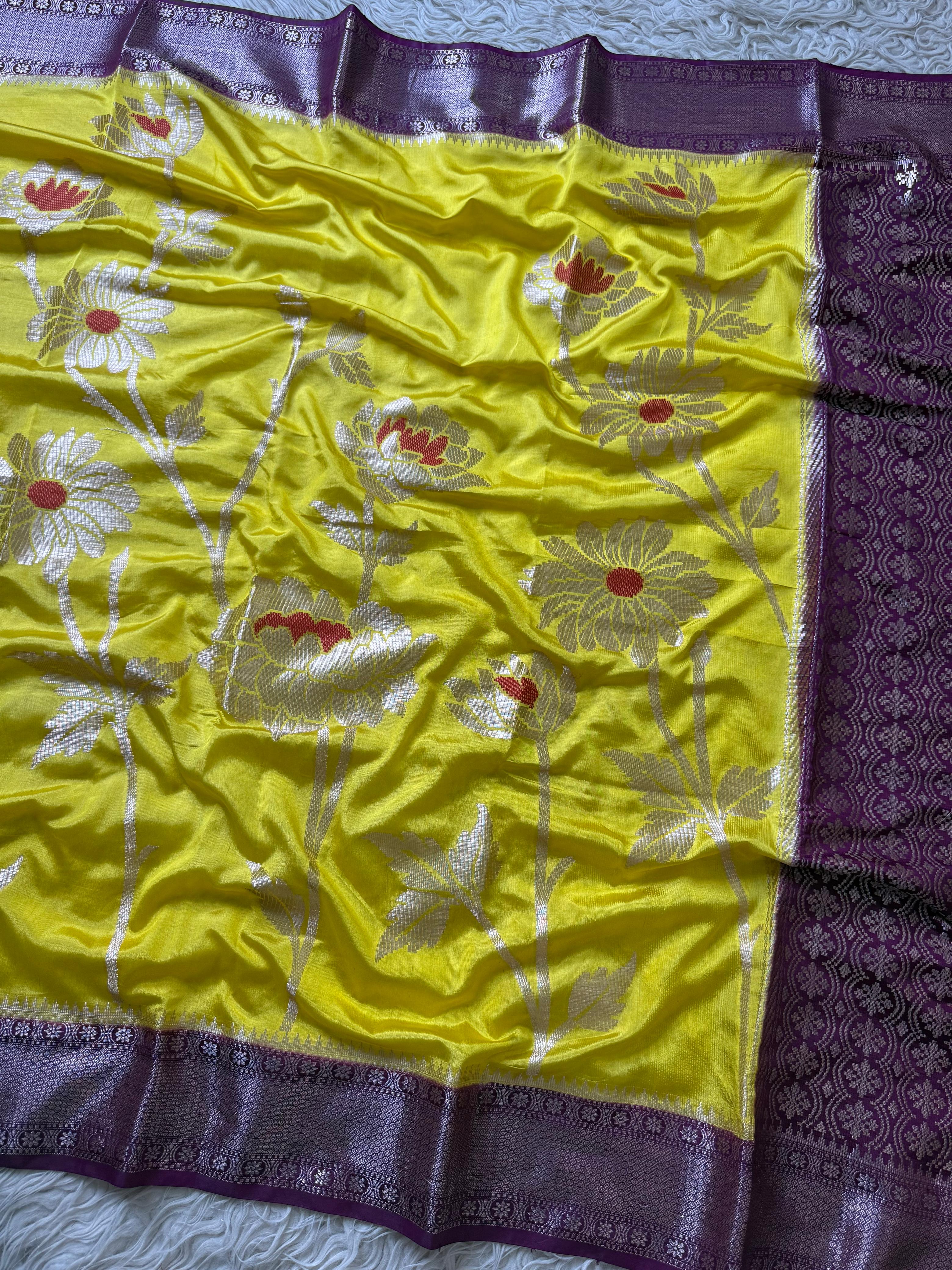 Chiniya Banarasi Saree with minakari unique design concept