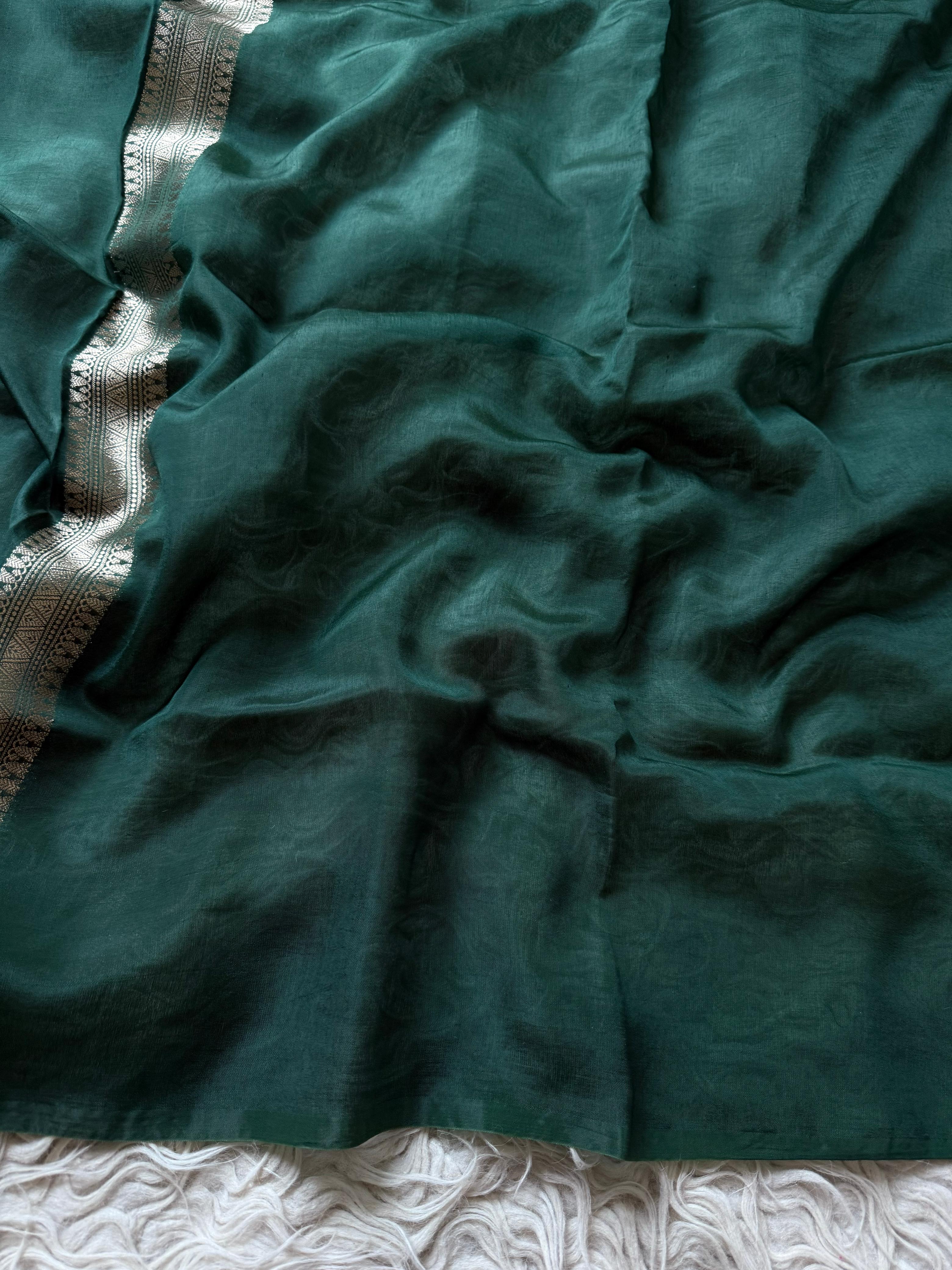 Paper Silk Banarasi Saree with minakari buti and border