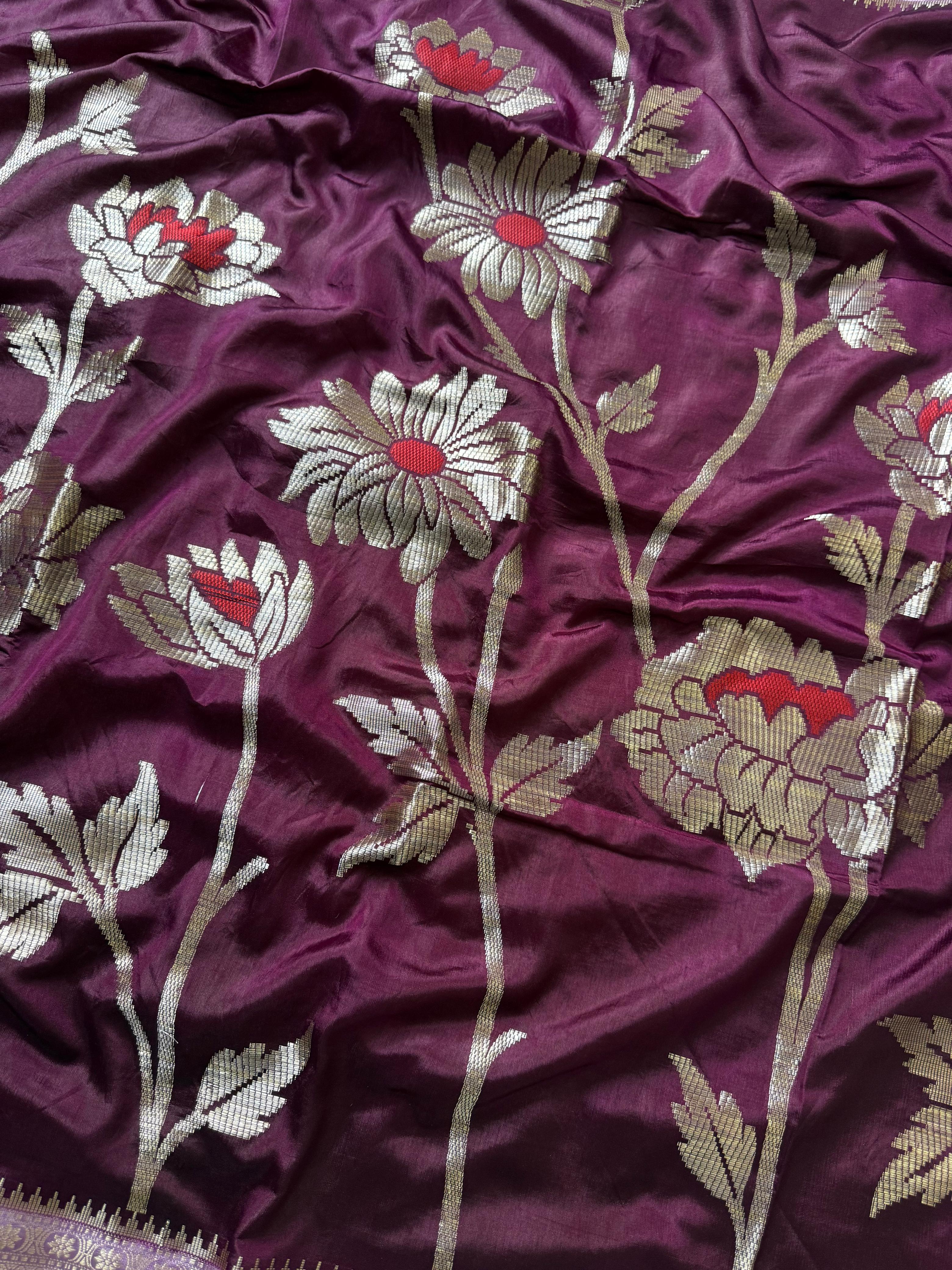 Chiniya Banarasi Saree with minakari unique design concept