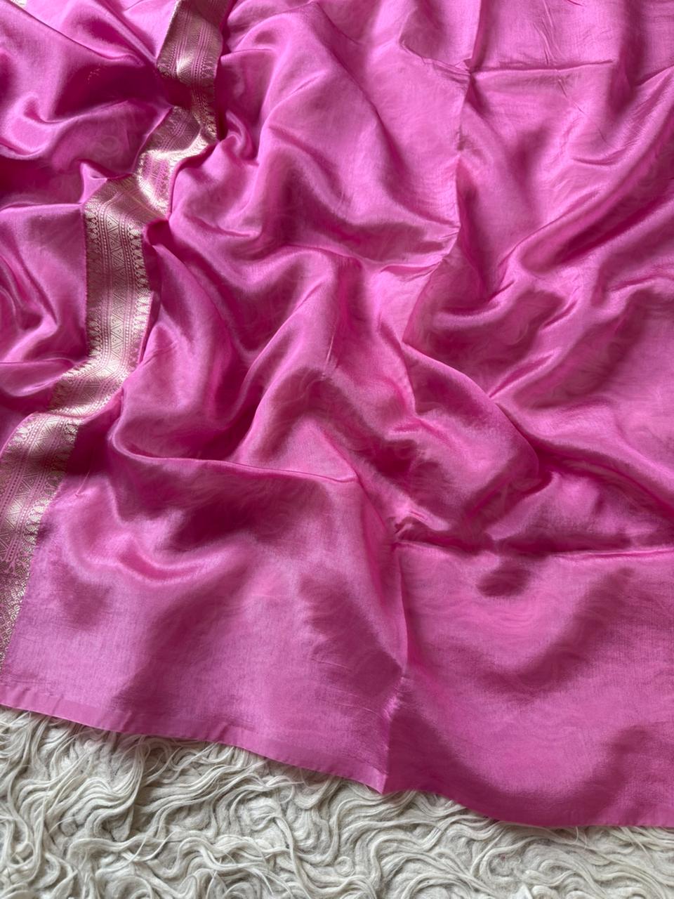Paper Silk Banarasi Saree with minakari buti and border