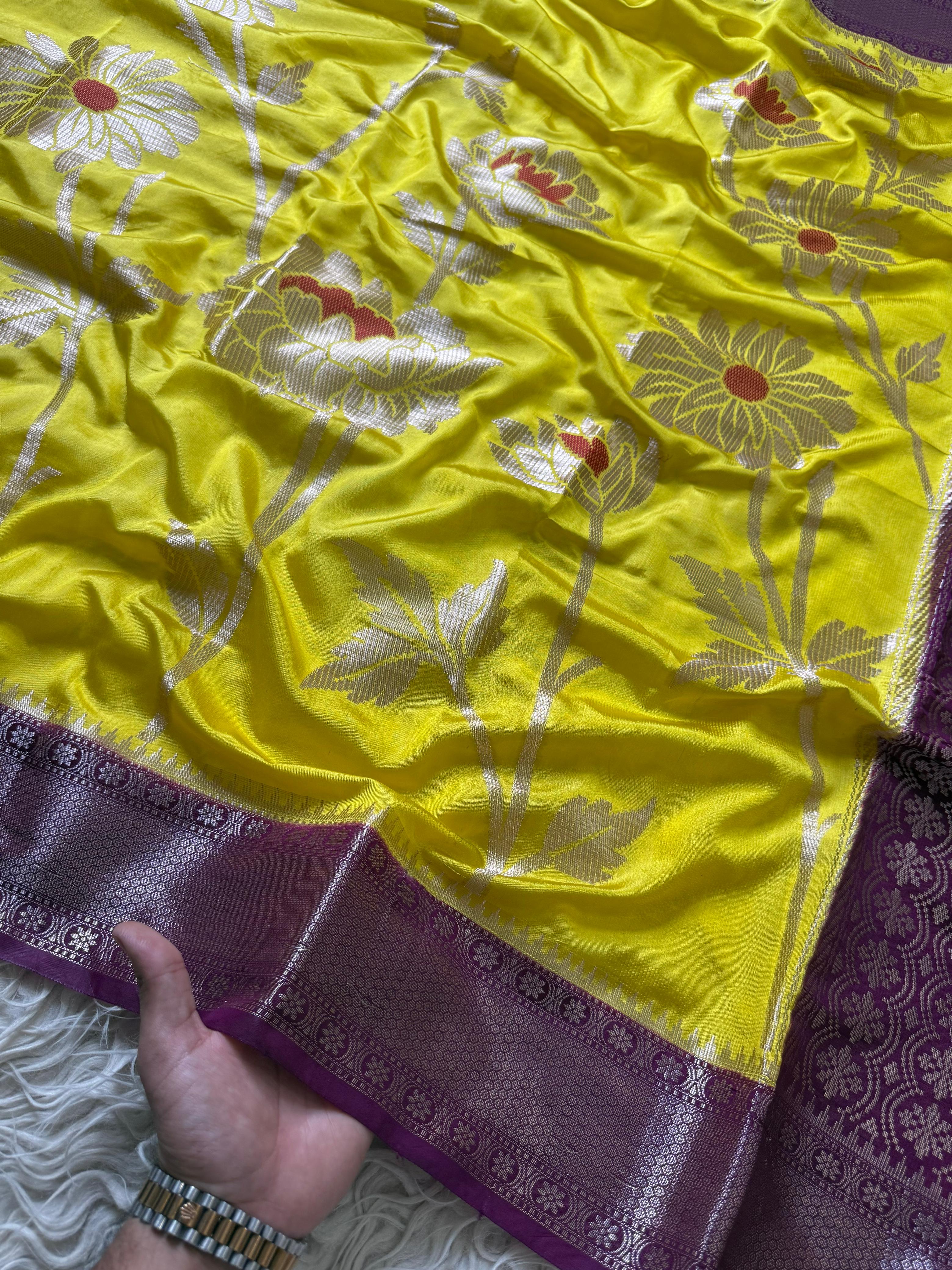 Chiniya Banarasi Saree with minakari unique design concept